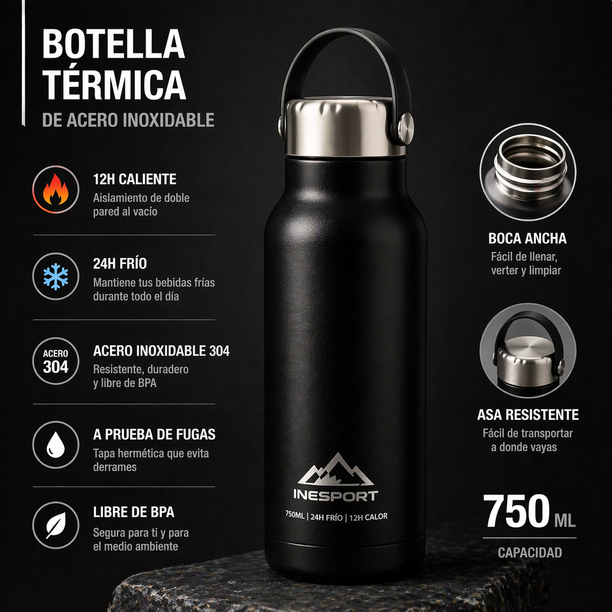 Botella térmica de acero inoxidable - Imagen 3