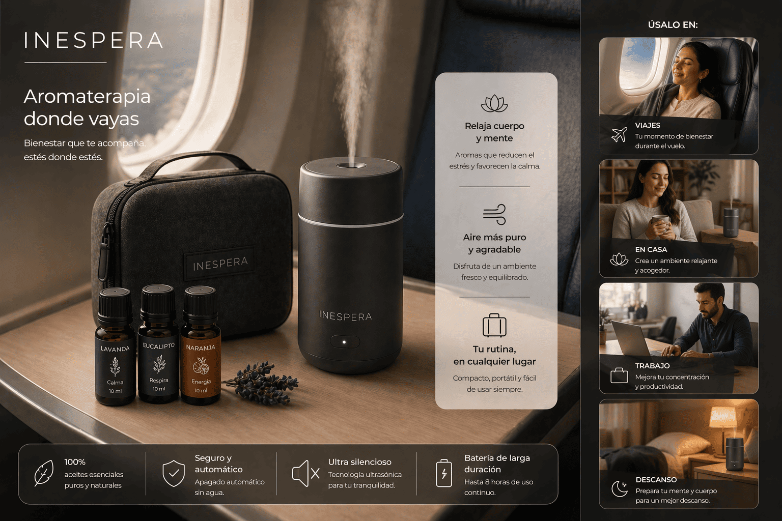 Kit de aromaterapia portátil para viaje - Imagen 4
