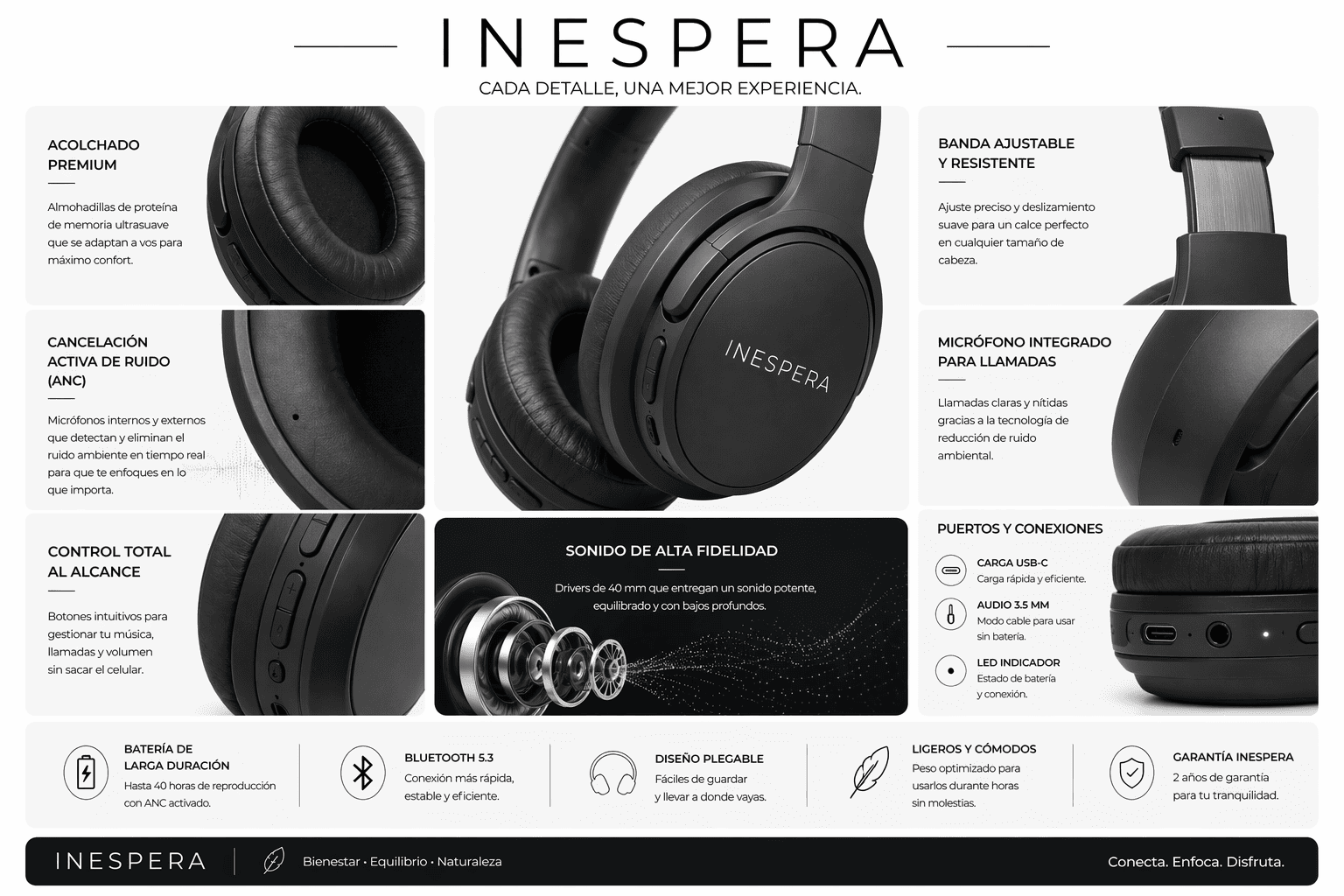 Auriculares inalámbricos con cancelación de ruido - Imagen 4