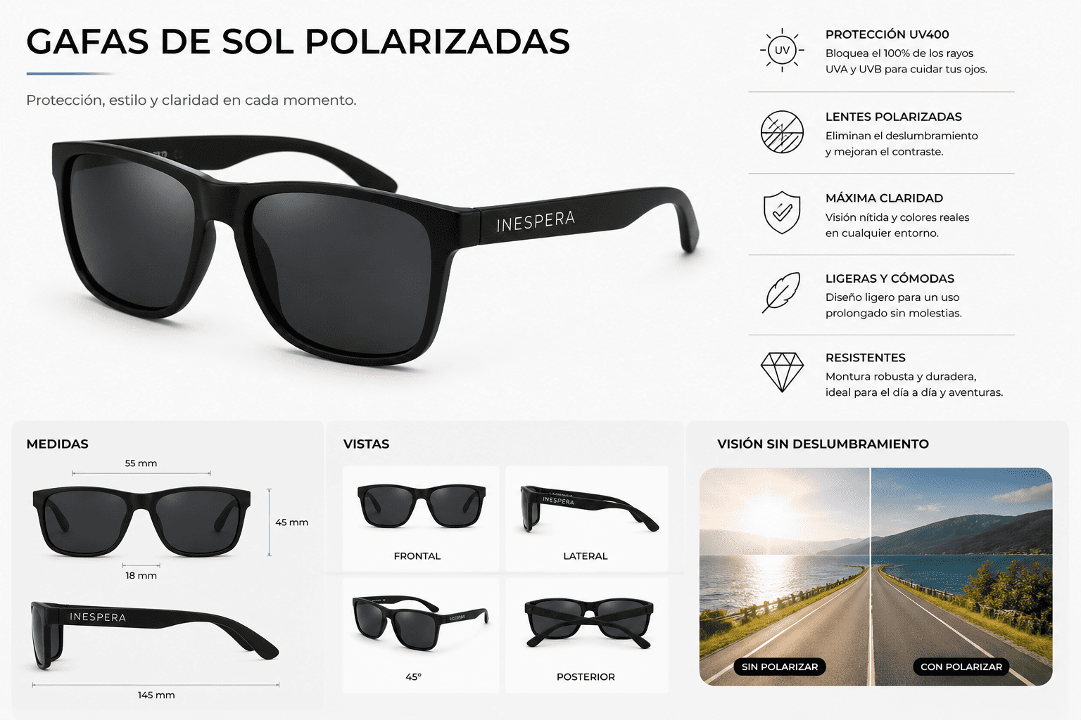 Gafas de sol polarizadas para viaje - Imagen 2