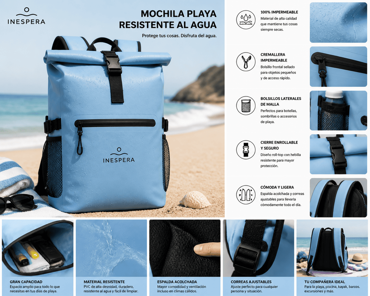 Mochila de playa resistente al agua - Imagen 6
