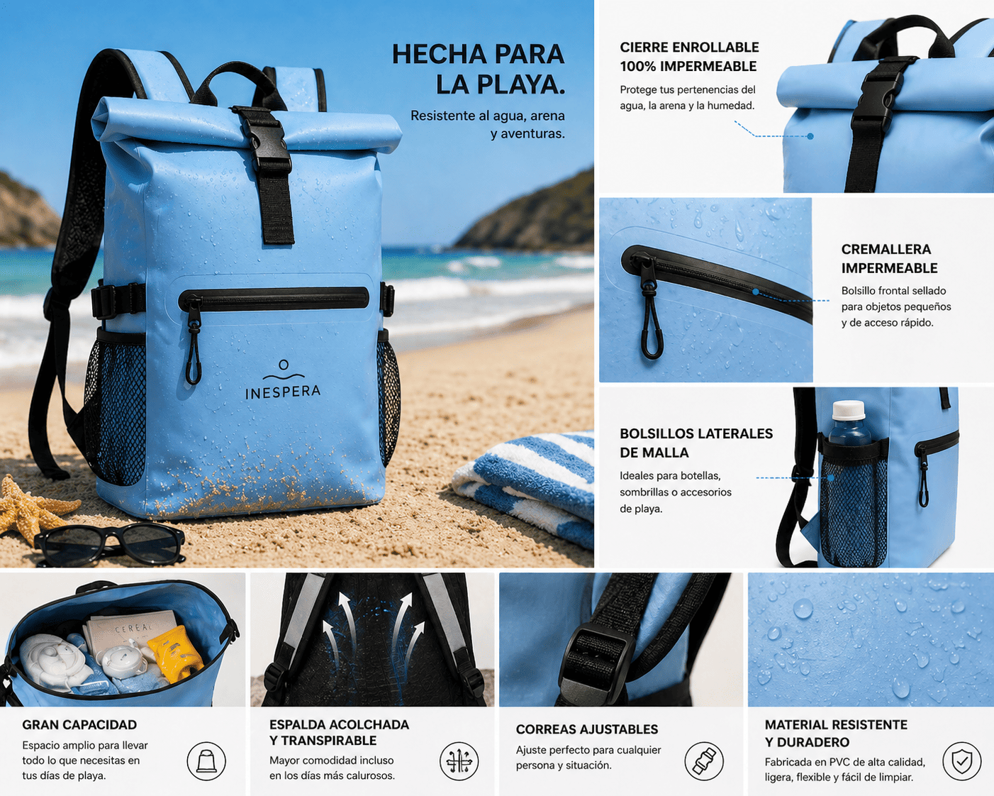 Mochila de playa resistente al agua - Imagen 3